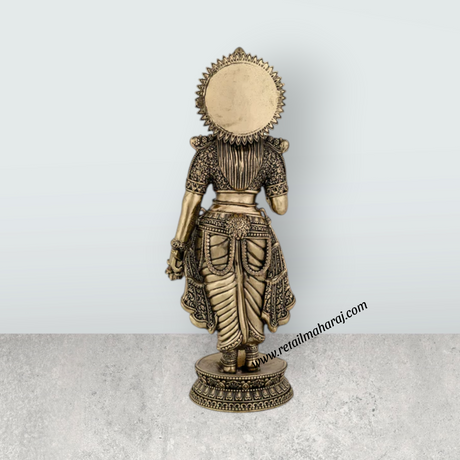 Ramar Murti Set - 10 x 3 Inches | Antique Brass Ram Darbar Idol (Sita Ram Laxman Hanuman) - Retail Maharaj