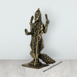 Peacock Murugan Standing On Base Murti - 4 x 2 Inches | Antique Brass Idol - Retail Maharaj