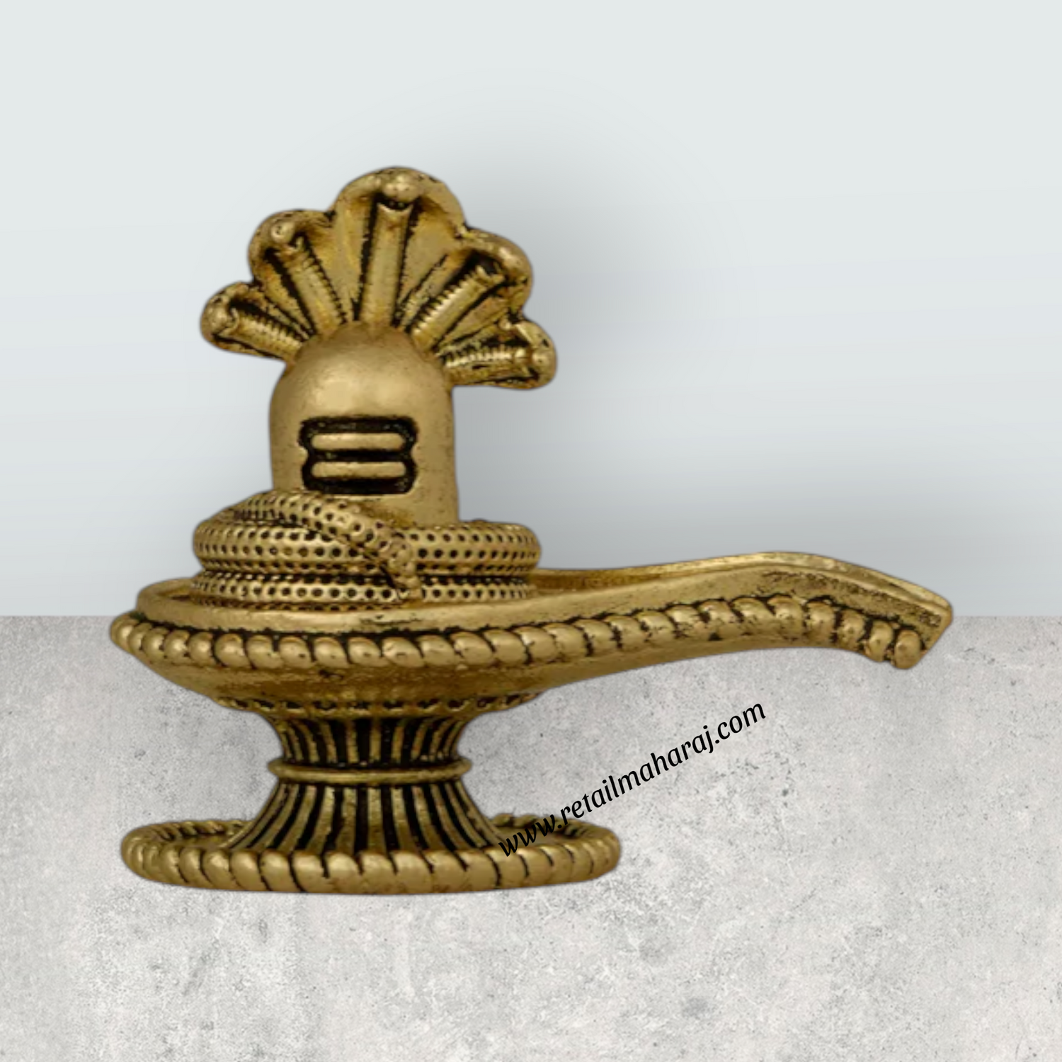 Shiv Ling Murti With Nagam - 1.5 x 1.75 Inches | Brass Shiva Lingam Statue / Shiv Ling Idol For Pooja - Retail Maharaj