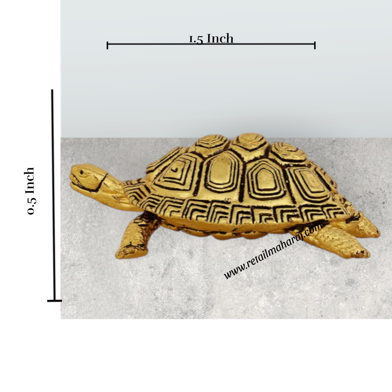 Tortoise Statue - 1.5 X 0.5 Inches | Antique Brass Idol / Tortoise Idol For Good Luck And Stability - Retail Maharaj