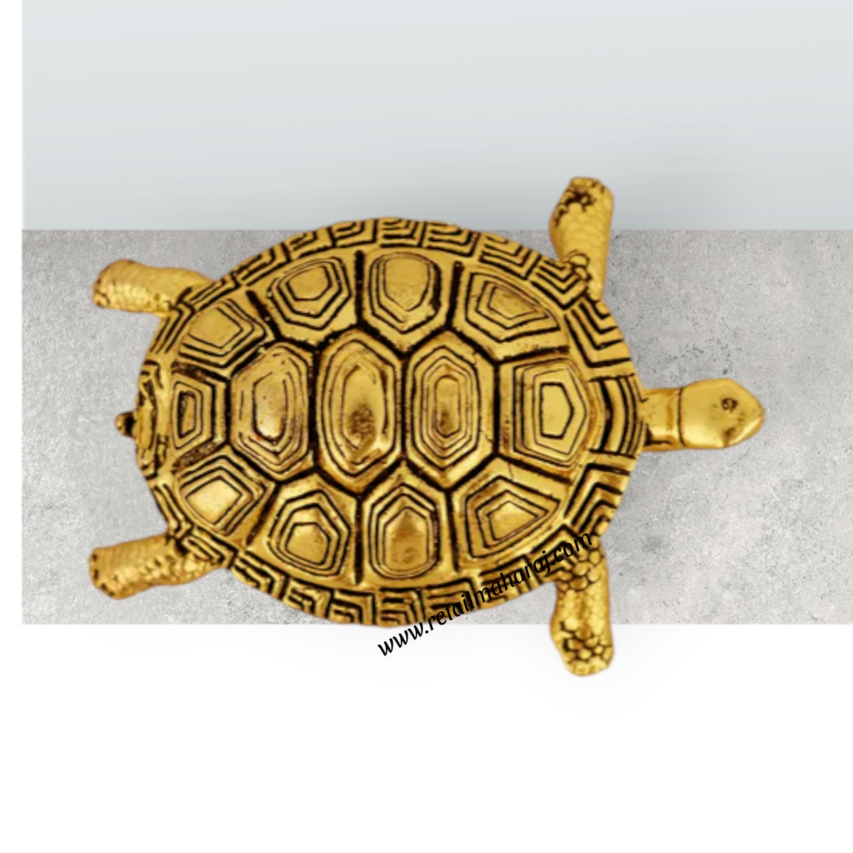 Tortoise Statue - 1.5 X 0.5 Inches | Antique Brass Idol / Tortoise Idol For Good Luck And Stability - Retail Maharaj