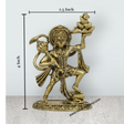 Sanjeevi Hanuman Murti – Antique Brass Anjaneya Statue for Home Pooja & Protection (4 x 2.5 Inches) - Retail Maharaj