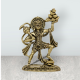 Hanuman Murti Lifting Sanjeevi Mountain – 3 x 1.75 Inches | Antique Brass Idol / Anjaneya Statue For Pooja Room - Retail Maharaj