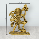 Hanuman Statue Lifting Sanjeevi Mountain – 1.5 X 2 Inches | Antique Brass Idol / Anjaneya Statue For Courage - Retail Maharaj