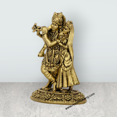 Lakshmi Murti Sitting on Lotus – 2.5 x 1.25 Inches | Brass Idol / Antique Finish Goddess Statue for Pooja & Decor - Retail Maharaj