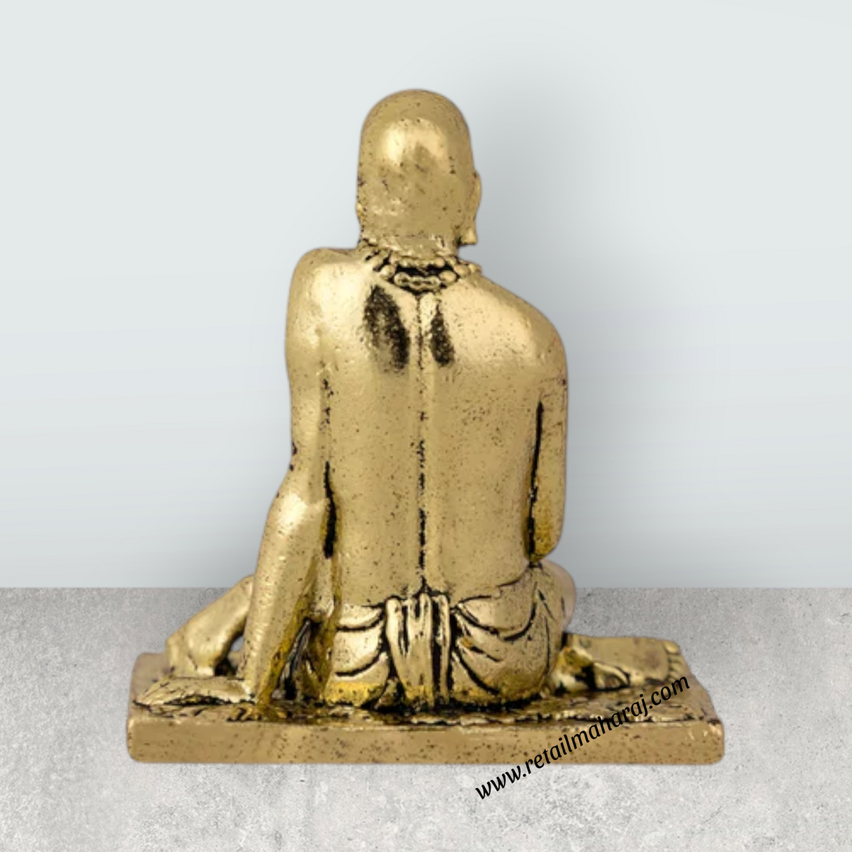Swami Samarth Murti – Brass Idol / Swami Samarth Statue for Pooja (1.5 x 1.25 Inches) - Retail Maharaj