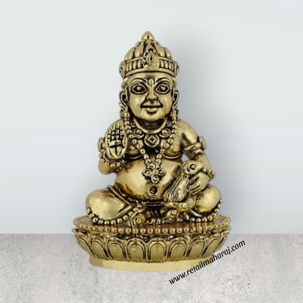 Annapurna Devi Sitting On Base – 2.75 X 2 Inches Antique Brass Idol Annapoorani Statue For Divine Blessings - Retail Maharaj