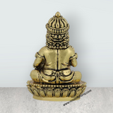 Annapurna Devi Sitting On Base – 2.75 X 2 Inches Antique Brass Idol Annapoorani Statue For Divine Blessings - Retail Maharaj