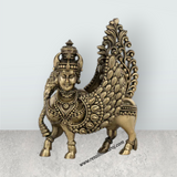 Kamadhenu Idol – 4.5 x 3.5 Inches | Antique Brass Idol / Kamadhenu Cow Statue for Home & Pooja Decor - Retail Maharaj