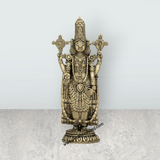 Balaji Murti Standing On Base - 4 X 12.5 Inches | Brass Statue / Venkateswara Swamy Idol / Perumal Statue For Pooja - Retail Maharaj