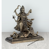 Kali Devi on Base Murti – Antique Brass Goddess Dakshina Kali Statue / Mahakali Murti for Home & Pooja (3.75 x 3.75 Inches) - Retail Maharaj