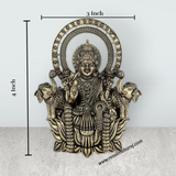 Brahma Sitting On Kamal Base Murti – Antique Brass Brahmadeva Statue for Home & Pooja (3 x 2 Inches) - Retail Maharaj