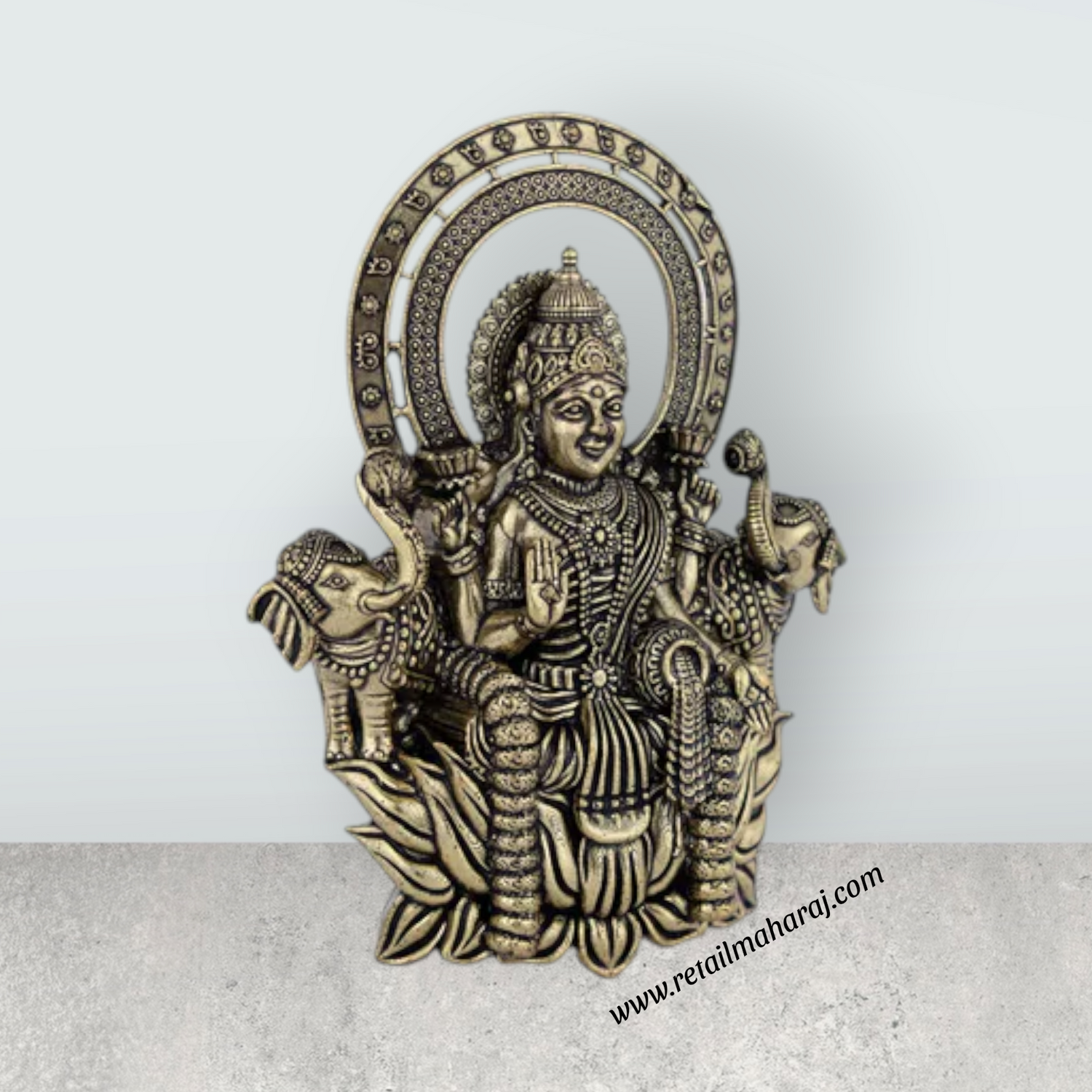Brahma Sitting On Kamal Base Murti – Antique Brass Brahmadeva Statue for Home & Pooja (3 x 2 Inches) - Retail Maharaj