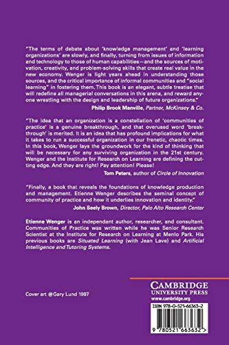 Communities of Practice: Learning, Meaning, and Identity (Learning in Doing: Social, Cognitive and Computational Perspectives) - Retail Maharaj