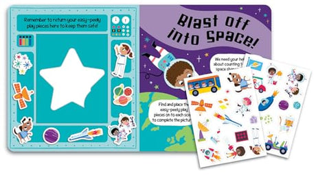 Easy Peely-Space: Out-of-this-world early learning fun! (Easy Peely - Peel, Stick, Play!) - Retail Maharaj