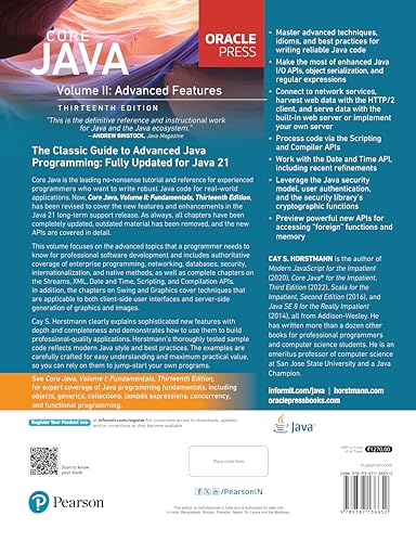 Core Java, Volume 2: Advanced Features | 13th Edition | - Pearson - Retail Maharaj