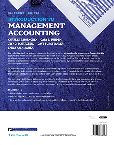 Introduction to Management Accounting, 16e - Retail Maharaj