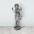 Lakshmi Idol Standing On Lotus Base – 7 x 2.5 Inches German Silver & Antique Polish Laxmi Idol for Worship - Retail Maharaj