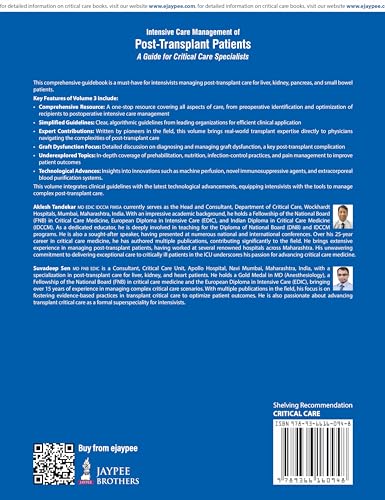 INTENSIVE CARE MANAGEMENT OF POST-TRANSPLANT PATIENTS: A GUIDE FOR CRITICAL CARE SPECIALISTS VOL.3 - Retail Maharaj