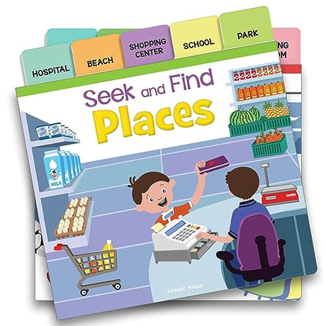 Seek And Find - Places : Early Learning Board Books With Tabs - Retail Maharaj