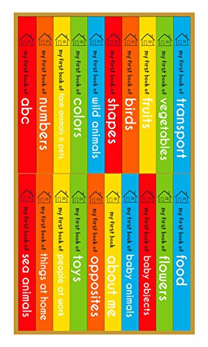 My First Learning Library: Boxset of 20 Board Books for Kids | Includes ABC, Numbers, Shapes, Colors, Wild & Baby Animals, Fruits, Vegetables, Transport, Toys, Opposites, Flowers, Sea Animals, People at Work, Food, About Me & More | Early Learning for Bab - Retail Maharaj