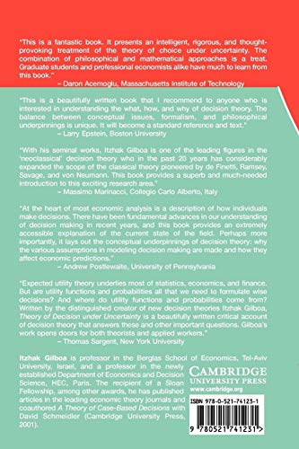 Theory of Decision under Uncertainty (Econometric Society Monographs) - Retail Maharaj