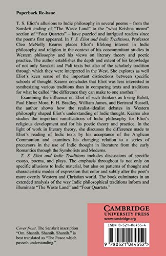 T. S. Eliot and Indic Traditions: A Study in Poetry and Belief - Retail Maharaj