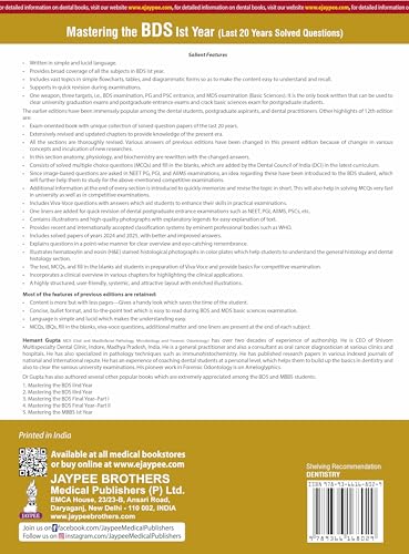 MASTERING THE BDS 1ST YEAR (LAST 20 YEARS SOLVED QUESTIONS) - Retail Maharaj