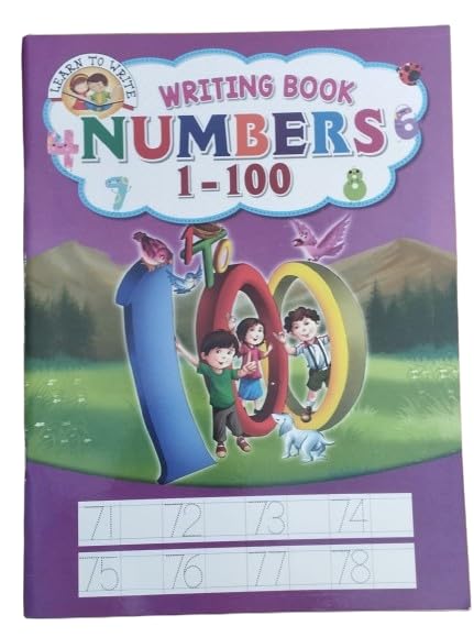 NUMBER WRITING BOOK 1 TO 50 AND 1 TO 100 FOR PREPRIMARY SCHOOL CHILDREN - Retail Maharaj