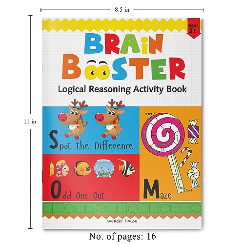 Preschool Activity Book: Brain Booster – Logical Reasoning Activity Book for Kids Ages 3–5 | Fun Puzzles, Patterns, Sorting, Matching & Thinking Skills | 3+ Hours of Brain-Boosting Fun - Retail Maharaj