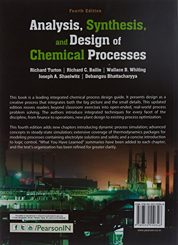 Analysis, Synthesis and Design of Chemical Processes 4e - Retail Maharaj