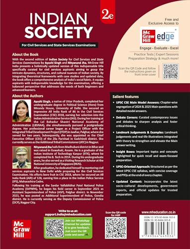 Indian Society, 2e for UPSC CSE 2026 by Ayushi Singh(IAS) & Nityanand Jha(IPS) | Chapter-end compilation of UPSC CSE Mains PYQs | Author Webinar & Solved Mains Questions (2024-25) on McGraw Hill Edge - Retail Maharaj