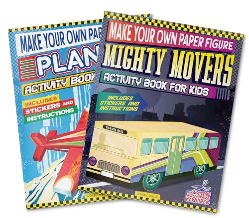 Make Your Own Paper Figure – Mighty Movers (Activity Book for Kids) Cut, Fold & Assemble Your Own Vehicles | Boosts Fine Motor Skills & Creativity | Ages 5–8 | 2+ Hours of Craft Fun - Retail Maharaj