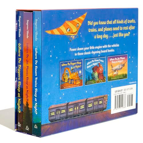 Where Do Diggers, Trains, and Planes Sleep at Night? Board Book Boxed Set (Where Do...Series) - Retail Maharaj