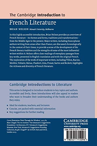 The Cambridge Introduction to French Literature (Cambridge Introductions to Literature) - Retail Maharaj