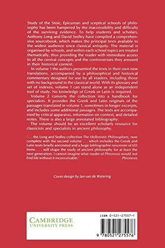 The Hellenistic Philosophers: Greek and Latin Texts With Notes and Bibliography (002) - Retail Maharaj