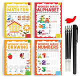 Wonder Magic – Pack of 4 Books Interactive Learning Set: Maths, Drawing, Numbers & Alphabet | Ages 3–6 | 6+ Hours of Skill-Building Fun - Retail Maharaj