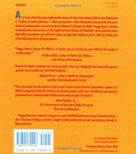 Games for Math: Playful Ways to Help Your Child Learn Math from Kindergarten to Third Grade - Retail Maharaj