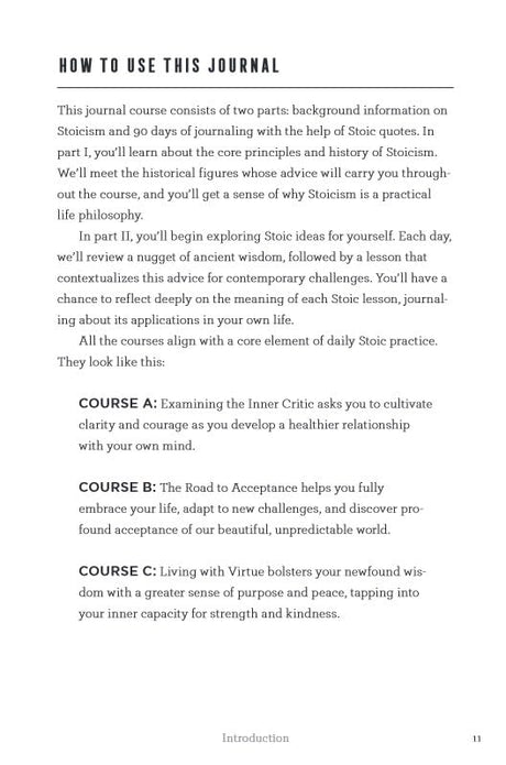 Journal Like a Stoic: A 90-Day Stoicism Program to Live with Greater Acceptance, Less Judgment, and Deeper Intentionality (Includes Teachings of Marcus Aurelius) - Retail Maharaj