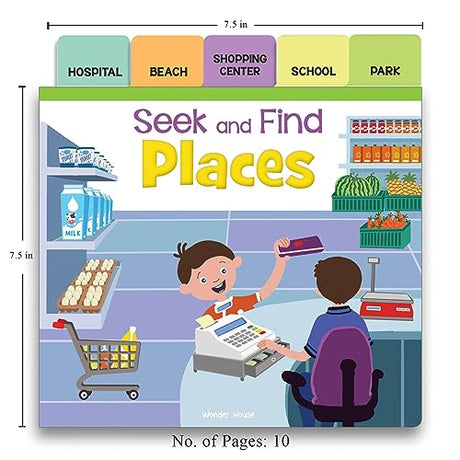 Seek And Find - Places : Early Learning Board Books With Tabs - Retail Maharaj