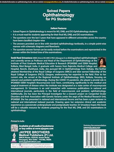 SOLVED PAPERS OPHTHALMOLOGY FOR PG STUDENTS A MUST FOR MS. DNB & DO - Retail Maharaj