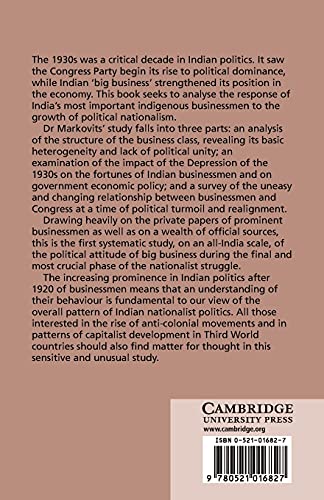 Indian Business and Nationalist Politics 1931-39: The Indigenous Capitalist Class and the Rise of the Congress Party: 33 (Cambridge South Asian Studies) - Retail Maharaj
