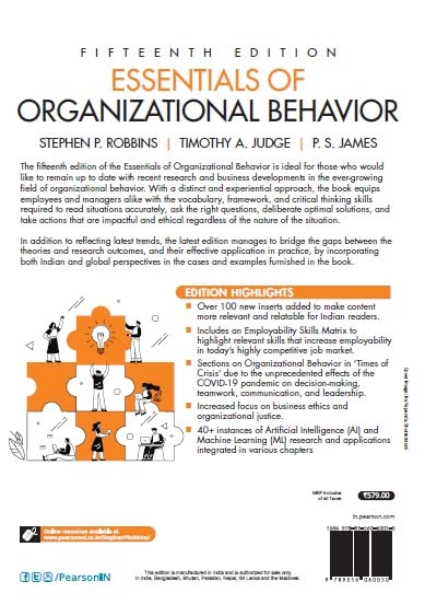 Pearson Essentials of Organizational Behavior, 15e - Retail Maharaj
