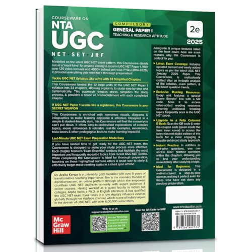 UGC NET Paper 1 2026 by Arpita Karwa | Concepts + 4000 PYQs (2014 – June 2025) | 120+ Author Video Lectures | 50+ Mock Tests | Print book + Colour eBook + Digital Resources on McGraw Hill Edge - Retail Maharaj