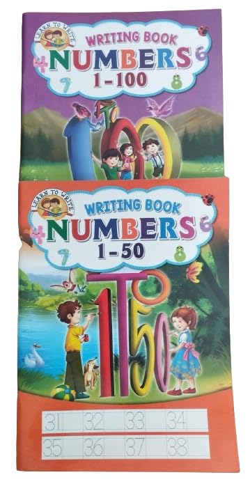 NUMBER WRITING BOOK 1 TO 50 AND 1 TO 100 FOR PREPRIMARY SCHOOL CHILDREN - Retail Maharaj