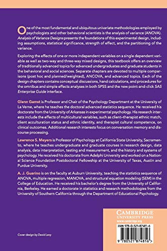 Analysis of Variance Designs: A Conceptual and Computational Approach with SPSS and SAS - Retail Maharaj