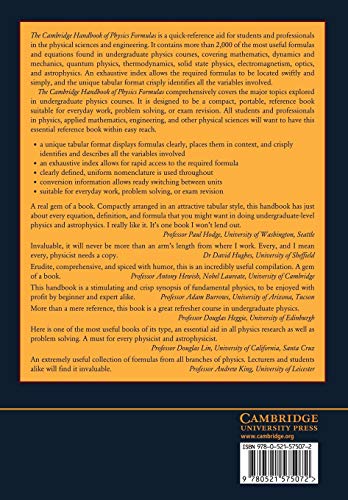 The Cambridge Handbook of Physics Formulas - Retail Maharaj
