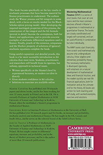 Stochastic Calculus for Finance (Mastering Mathematical Finance) - Retail Maharaj