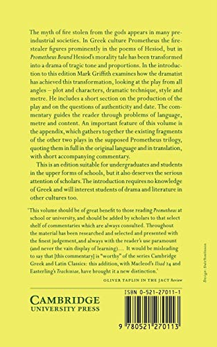 Aeschylus: Prometheus Bound (Cambridge Greek and Latin Classics) - Retail Maharaj