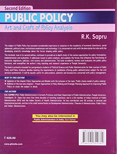 Public Policy: Art and Craft of Policy Analysis - Retail Maharaj